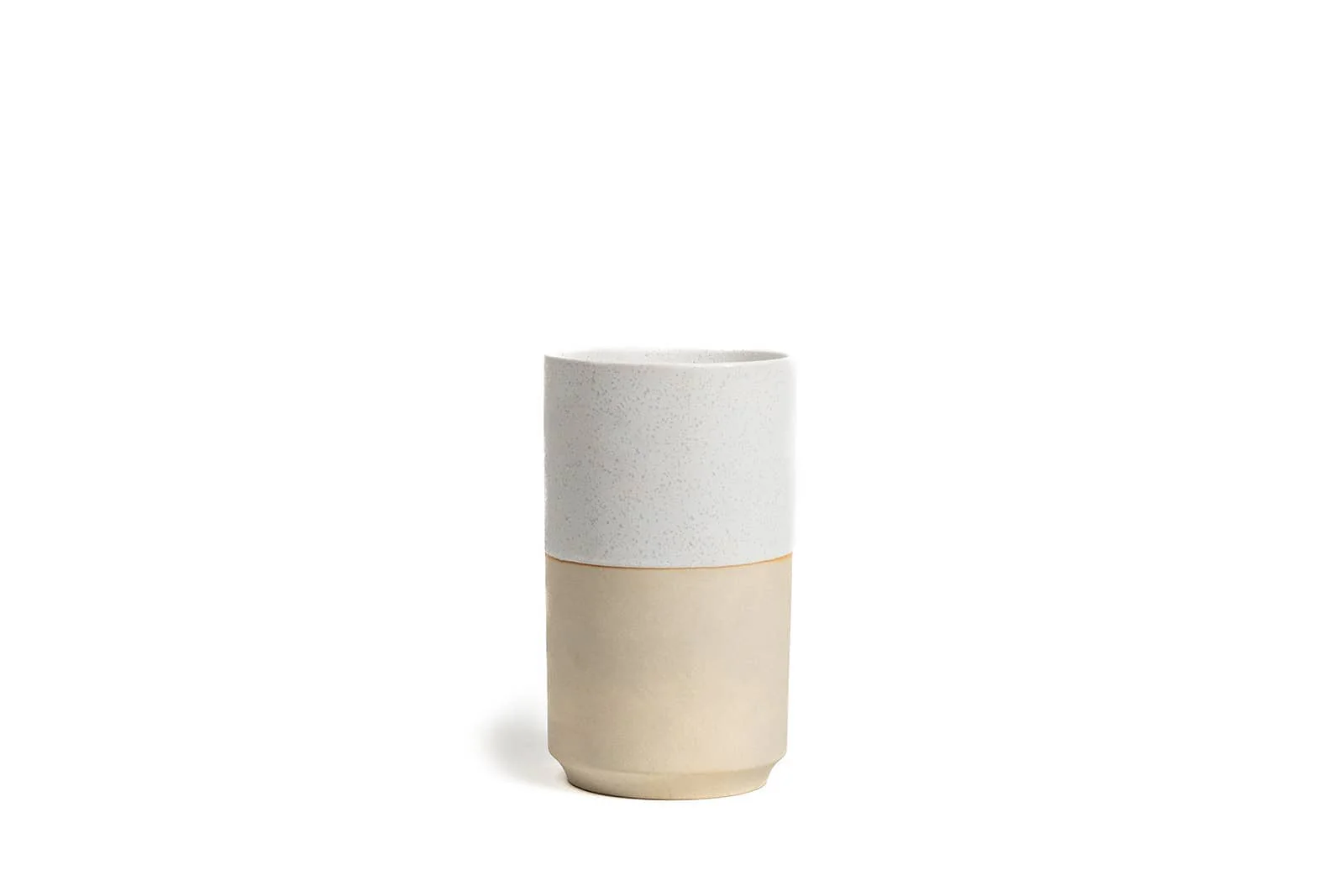 White & Beige Ceramic Vase - Image 3